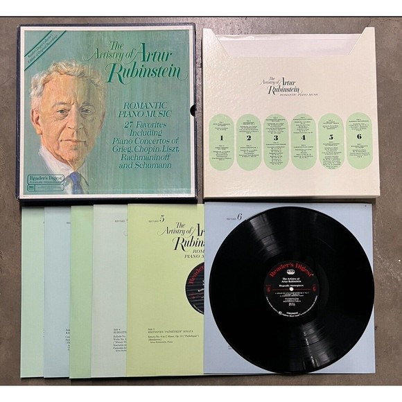 Readers Digest Boxed 6 LP Set Arthur Rubinstein Classical Piano Music Vintage - Picture 1 of 2